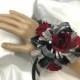 Black and Red Rosebud Wrist Corsage