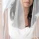 Pearl Bridal Veil, Beaded Wedding Veil, 2 Layer Veil, White Veil, Ivory Veil Fingertip Veil, Bridal Hair Accessories, Tulle Veil ~VB-5011