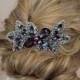 Blue Purple Swarovski Crystal Bridal Hair Comb Amethyst Wedding Accessories Something Blue Hair Comb Art Deco Hairpiece Bridesmaid Hair Comb