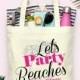 Lets Party Beaches Bachelorette Party Tote - Wedding Welcome Tote Bag
