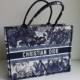 Large Blue Dior Book Tote Toile de Jouy Embroidery
