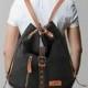 Canvas Handbag Casual Shoulder Bag Rucksack Convertible Backpack Tote Bag Yarn Bag Travel Bag