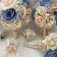 Wedding Bouquet, Bridal Bouquet, Bridesmaid Bouquet, 17 PIECE PACKAGE, Silk Flower, Wedding Flower, Silk Bouquet, Peach, Lily of Angeles
