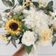 Wedding bouquet, Bridal Bouquet, Sunflower Bouquet, Silk flower Bouquet