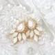 Crystal Bridal earrings White opal earrings Bridal jewelry Ivory cream earrings Gold stud earrings Swarovski crystal Wedding earrings