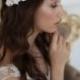 White flower crown, Wedding Flower Crown, Side Flower crown, Bohemian crown, Flower Girl Crown, Rose Flower Headband, Bridal Headpiece
