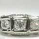 Antique Art Deco Diamond Filigree White Gold Engagement Ring 