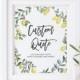 Editable Custom Quote Print Sign Template - Printable Boho Watercolor Lemon Wreath Poster - Lemon Custom Quote - Instant Download BLW1