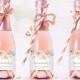 Mini Bridal Shower Champagne Bottle Labels, Printable and Editable Mini Champagne Favor Label Template, Favors, Blus Pink Floral, VWC95