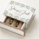Personalized Wedding ring box, Eucalyptus Ring box, Custom Ring bearer box, White & green wedding box, Wood Book box, Proposal box /pillow