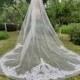 Luxury Rhinestone Cathedral bride veil White Ivory Lace Vail 1 tier wedding dress veil bridal accessories & Comb Long 118“