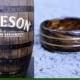 Jameson Whiskey Barrel Wood Ring w/ twin 14K Gold Inlay 