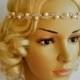 Rhinestone pearls Bridal Headband headpiece, Prom Headband, Wedding Flapper Gatsby 1920s headband, Bridal bridesmaid crystal headpiece gift