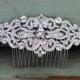 Crystal Wedding Hair Comb, Rhinestone Bridal Comb, Silver Wedding Hair Comb, Swarovski Crystal Headpiece, Vintage Bridal Side Comb, CO-005
