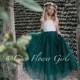 Sleeveless Bohemian Style Long Length Hunter Green Classic Flower Girl Dress