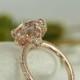 Love Flow-10MM Round Morganite and VS Diamond in 14K Rose Gold Engagement Ring Single Claw Prong Setting and Euro Style Shank