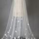 CLO veil, Wedding veil, cathedral veil, chapel veil, flower veil, floral veil, white veil, ivory veil, custom made veil