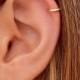 Minimalist & Tiny Second Hole Helix Silver Hoop Earrings