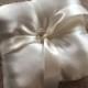 7” Ivory Satin Ringbearer Pillow with rings