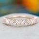 Unique Half Eternity Baguette cut Moissanite wedding band vintage Rose gold wedding band women Matching band Bridal Promise gift for her