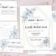 Dusty blue Bridal shower Invitation set , Blue floral bridal shower Invite, Blue rose bridal shower invitation bundle, Instant Download