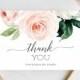 Printable Bridal Shower Thank You Cards - Folded Thank You Card - Personalized Thank You - Wedding Shower - Future Mrs. - Blushing Blooms