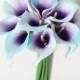 JennysFlowerShop Latex Real Touch 15" Artificial Calla Lily 10 Stems Flower Bouquet for Home/ Wedding Blue/Purple