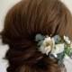 Artificial Ivory Floral Hair Clip-Bridal Flower Head Piece-Bridal Floral Hair Barrette-Bridesmaid Hair accessory-Floral Hair Clip