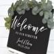 Painted 3D Wedding Welcome Sign - Custom Wood Wedding Sign - Welcome to Our Forever Sign - Black Sign - White