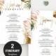 Bachelorette Itinerary Template Instant Download, Hen Party Details, Birthday, Wedding, Tropical Palm Leaf, Pineapple Gold, Editable TROP06
