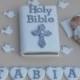 Personalised edible baby boy Christening Baptism cake decoration. Edible  baby cake topper.  Baby boy cake topper. Baptism cake topper.