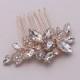 Bridal Comb Rose Gold, Rhinestone Comb, Small Wedding Crystal Hair Comb, Bridal Headpiece, Arianna Rose Gold Swarovski Comb