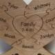 LARGE Family Unity Puzzle, Wooden Heart Puzzle (8-1/2" wide x 8" tall) in 3 to 9 pieces--base included