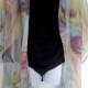 Pastel Silk Jacket - Silk Kimono - Mother of the Bride - Silk Duster - Sheer Lingerie - Plus Clothing