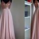 Charming Chiffon With Top Sequin Rose Gold Bridesmaid Dress, Wedding Reception Dress, Sequin Pink Prom Dress, Sequin Bridesmaid Dress