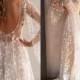 Boho Wedding Dress-Lace Stars Bridal Dress-Bohemian Wedding Dress-Lace Bridal Gown-Long Sleeves Vintage Wedding Dresses-Tulle Wedding Dress