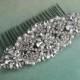 Crystal & White Pearl Wedding Hair Comb, Rhinestone Bridal Comb, Silver Wedding Hair Comb, Headpiece, Vintage Bridal Side Comb CO-022