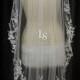 LS123/lace fingertip veil /bridal lace veil/bridal veil/ 1 tier veil/ fingertip veil / custom veil