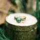 Women's Wedding Band - 14K Gold & Jade Ring with Turquoise and Mother of Pearl Inlay - Staghead Designs