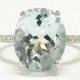 4.25CT Aquamarine Gemstone Ring Oval Under Halo Diamond Colorstone Engagement Rings Anniversary Platinum 18K 14K White Yellow Rose Gold