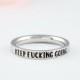Keep Fucking Going - Dainty Stainless Steel Stacking Band Ring, Inspirational Motivational, Friends BFF Sorority Sisters Encouragement Gift