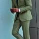 Men Suits Light Green 2 Piece Suit, Wedding One Button Groom Wear Slim Fit Suits
