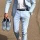 Men Suits Beach Suits Wedding Groom Wear 2 Piece Suits For Men 2 Button Suits Wedding Party Wear Dinner Suits Sky Blue Summer Beach Suits