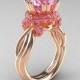 Classic 14K Rose Gold 3.0 Ct Light Pink Sapphire Knot Engagement Ring R390-14KRGLPS