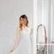 Long sleeve wedding dress, Lace wedding dress, Minimalist wedding dress, Lace bridal gown, Tulle dress