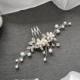 Silver Bridal Hair Piece / Gold Wedding Hair Pin Pearl / Bridal Hair Pin / Wedding Hair Accessory for Bride / Pearl Hair Pin Bridal