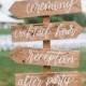 Wood Wedding Directional Sign With Stake 