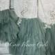 Pretty Sage Green Boho Dress Princess Tutu Flower Girl Dress Bridal Vintage Ruffles with Applique