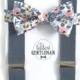 boys floral bow tie and suspenders set , baby boy navy suspenders, suspenders, ring bearer outfit, page boy, braces, boys wedding bow tie