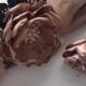 Rose Gold and Black - Wrist Corsage or Boutonnière - Fabric Flowers, Flower Alternative, Handmade Flowers, Satin Flowers, Pink Gold, Black